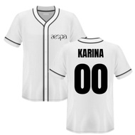 Kpop shirt White aespa baseball Jersey Korean softball top custombebas Ning Giselle karina winter