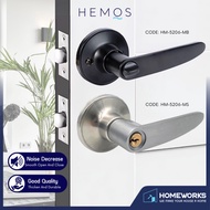 HEMOS 60-70MM TUBULAR LEVEL DOOR LOCK KUNCI TOMBOL PINTU RUMAH SILVER BLACK HM-5206-MS,MB