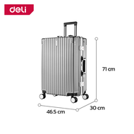 Deli กระเป๋าเดินทางแบบมีล้อ 20/24นิ้ว กระเป๋าเดินทางล้อลาก กระเป๋าล้อลาก กระเป๋าเดินทาง มีตะขอสำหรับแขวน ล้อหมุน 360 องศา Suitcase