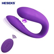 HESEKS Remote Control Wireless U Shape Adjustable Sex Toy C Point Vibrator Masturbator Powerful Clitoris Stimulator for Women
