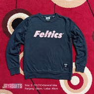 Crewneck FELTICS Original : Sweater General Idea Lengan Panjang Hitam