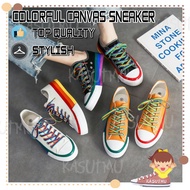 converse original KASUTMU Women shoes kasut perempuan kasut wanita rainbow All-match canvas shoes Low-top sneakers (Read