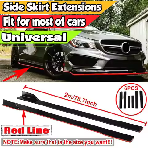 Universal 2m Car Side Skirt Splitter Winglet Side Wing Bumper Spoiler Lip For SEAT LEON FR 5F MK1 MK