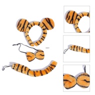 ✿ 3pcs Cartoon Plush Tiger Ears Shape Hairband Bowtie and Tail Suit Cosplay Accessories for Adult Ki