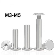 [HNK] Stainless Steel Ledger Screw Female Screw Pair Lock Album Screw Luggage Screw Accessories M3-M4-M5