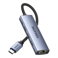 SAMZHE 6-in-1 USB Hub USB3.2 to LAN RJ45 1000Mbps10Gbps สำหรับ PC Laptop Notebook Computer