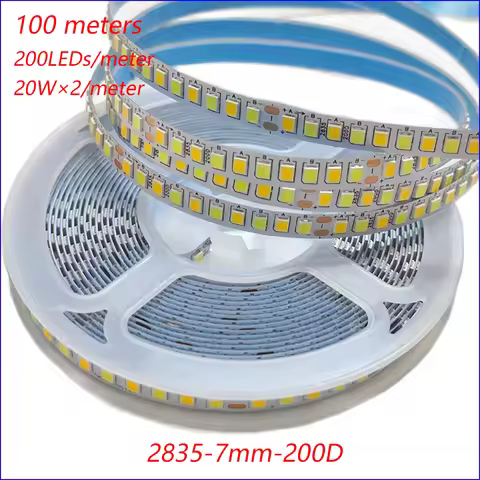 (2 solder joints) 100meters 2835-7mm-180D And 200D 3Colors Constant Current LED Strip 5B9C×2/5B10C×2