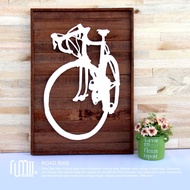 SILHOUETTE ROAD BIKE 2 Wooden Wall Decoration - RumiiWood