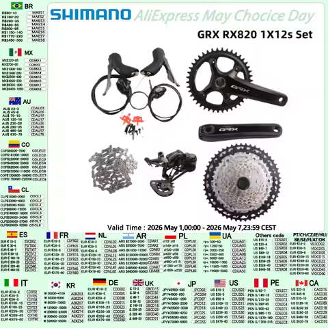 Shimano GRX RX820 Groupset 1x12s Hydraulic Disc Brakes Groupset 1x2s Set For Gravel Bike Bicycle Ori