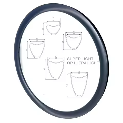 700C Ultra Light Gravel Bike Carbon Rims 30mm Internal Width Tubeless 30mm 35mm 40mm 45mm 50mm Profi