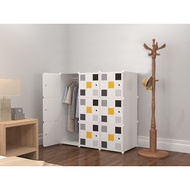 CHECKER WHITE 9C Almari Karton DIY Children Cartoon Cabinet Wardrobe Foldable Rack Cupboard Cabinet 