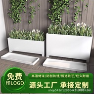 Outdoor Iron Art Flower Box Set Stainless Steel Terrace Planting Box Rooftop Water Tray with Support