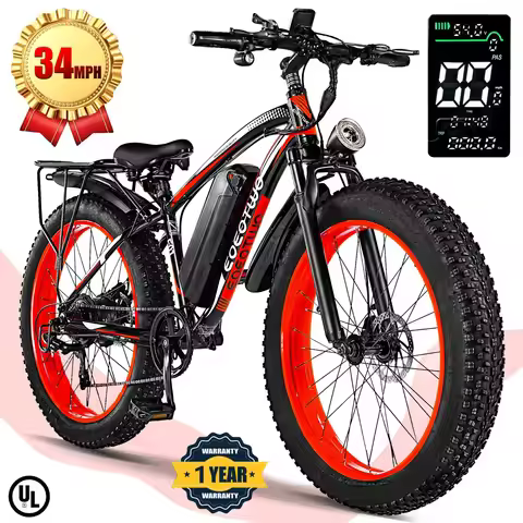 26"Fat Tire Electric Bikes for Adults 1500W 34MPH 60Miles Fast Mountain Bicycle