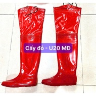 QM red long wading boots size 35 - 43, rain boots, long wading boots, QM boots