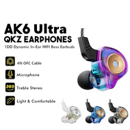 QKZ AK6-Ultra Wired Earphones In-Ear 3.5mm HiFi Dynamic Driver Headset with Mic Music Mointor Game S