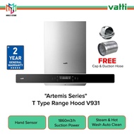Vatti V931 Artemis Series T Type Range Hood 1860m3/h Suction Power with Steam & Hot Auto Clean