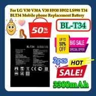 2pcs For LG V30 V30A V30 H930 H932 LS998 T34 BLT34 Mobile phone Batteries BL-T34 3300mAh Replacement