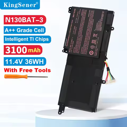 KingSener 11.4V 36WH N130BAT-3 Battery for CLEVO N130BAT-3 6-87-N130S-3U9A N130BU 130WU N131BU N131W