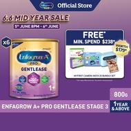 [Bundle of 6] Enfagrow A+ Stage 3 Gentlease Milk Powder Formula for Children DHA+ (1-3Y) 800g