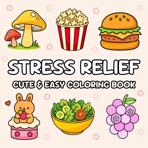 Cozy Stress Relief Coloring Book for Adults Anti Anxiety Art Activity Book Perfect Gift for Cute & E