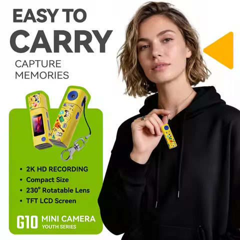 G10 Thumb Mini Camera Lipstick Series 2K HD Portable Sports Camcorder Long Battery Life for Outdoor 