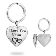 PHOCKSIN Silver Heart Locket Keychains For Women Black Silver Locket Key chain that Hold Pictures Ph