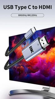 8K 60Hz UltraHD USB Type C to HDMI 2.1 Cable 高清影音視頻線