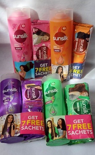 SUNSILK SHAMPOO 198ml with 7 sachet!!