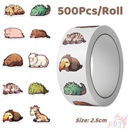 ❉ Sleeping Animals Series 02. Kids Rewards Stickers ❉ 500Pcs/Roll DIY Diary Scrapbooking Sealing Lab