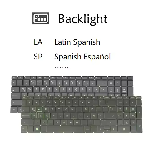 Spanish /La Laptop Keyboard for Hp 9Z.Nezbc.X1E 9Z.Nezbc.X0S Nsk-Xnxbc Pk132K81D23 Pavilion 15-Cx 15