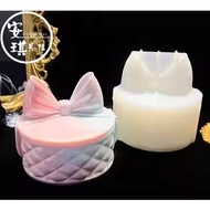 [Angel Bella DIY Handmade] MJ945 Leather Checked Bowknot Storage Box Tank Mirror Silicone Mold Suita