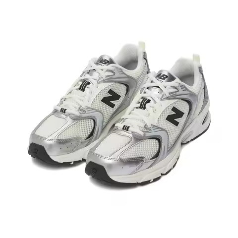 New Balance NB 530 Y2K Spring, Comfortable Low-Top Running Shoes for Men and Women, Silver and Black