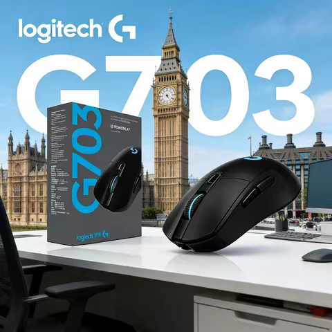 Logitech G703 Lightspeed Wireless Gaming Mouse with Hero 25K Sensor Lightsync RGB Lightweight Design