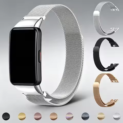 Magnetic Loop Strap For Huawei Band 6/6 Pro/7/8 Huawei Band 6 Smartwatch Correa Metal Stainless Stee