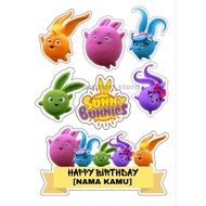 Sunny Bunnies Custom Name Topper Sunny Bunnies Theme Birthday Cake Topper