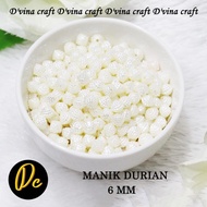 " 10 GR MANIK - MANIK DURIAN PUTIH 6 MM UNTUK KALUNG '