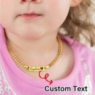 Customized Children's Gold Necklace, Can Engrave Name Or Inspirational Quotes, Growth Birthday Gift 