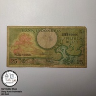 Uang Kuno 25 Rupiah Seri Bunga 2 Huruf Tahun 1959 F