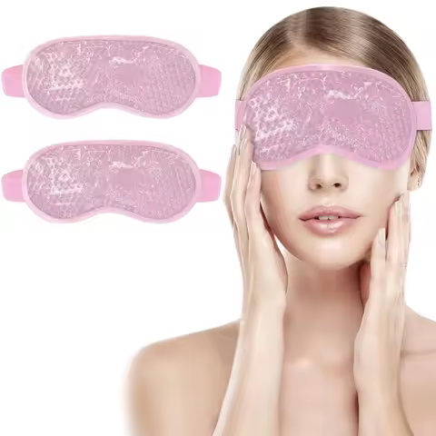 Cold Cooling Eye Mask, Reusable Hot Colder Therapy Gel Bead with Plush Backing for Puffiness Migrain