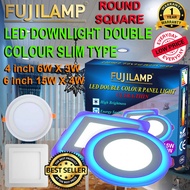 [local seller] Double Color LED Panel Light Round Square (15+4w)(6+3w)Panel LED Ceiling Lamp Indoor 