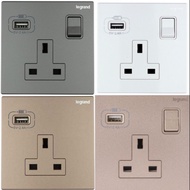 Legrand Galion single socket +Usb white & coloured