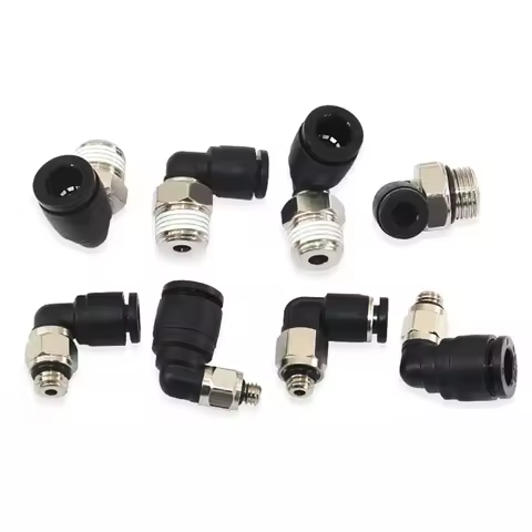 Pneumatic Quick Connector mini-connector PL Pipe Hose 3mm 4mm 5mm External Thread M3 M4 M5 M6 L-shap