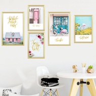 Set of 5 wall decal picture frames for home decoration