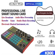 K300 Audio USB Sound Card with Monitoring Headset and Condenser Microphone For Live Streaming Equipm