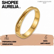 (13-21cm)GT263 CARRA MODERN Gelang Rantai Tangan Titanium Bangle Gift Wedding Jewellery Gold Silver 