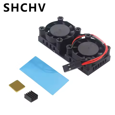 Raspberry Pi 4 Dual Fan with Heatsink Cooling System Double Cooling Fan Cooler Radiator for Raspberr