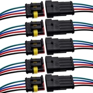 2-6-pin waterproof connector, 16 AWG 4-wire connector, automotive electrical connector male and fema