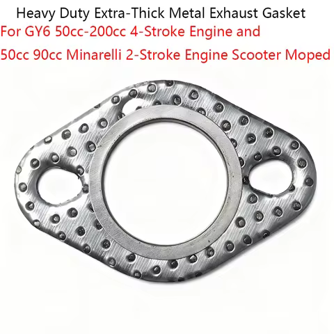 Heavy Duty Extra-Thick Metal Exhaust Gasket For GY6 50cc-200cc 4-Stroke Engine and 50cc 90cc Minarel