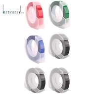 6 Roll Embossing Label Maker Tape 3D Plastic 9mm x  Embossing Label Tape White on Black/ Blue/ Red/ 