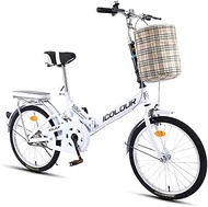 Fashionable Simplicity Folding City Bike 20 Inch Mini Portable Student Comfort Speed Wheel Folding Bike for Men Women Lightweight Folding Casual Bicycle City Compact Urban Commuters